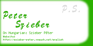 peter szieber business card